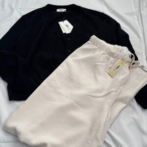 Aritzia Set Laureate Cashmere Sweater XL and Lodge Pants L nwt